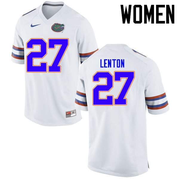 Women's NCAA Florida Gators Quincy Lenton #27 Stitched Authentic Nike White College Football Jersey SHL6665FP